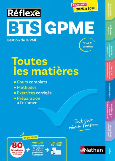 BTS GPME gestion de la PME, 1re et 2e années : toutes les matières : examens 2025 et 2026
