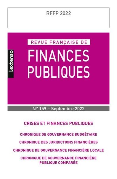 Revue Française de Finances Publiques  N°159-2022