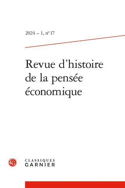 Revue d'histoire de la pensée économique, n° 17