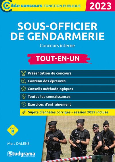 Sous-officier de gendarmerie : concours interne, cat. B : tout-en-un, 2023
