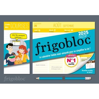 Mini Frigobloc Hebdomadaire 2025-Calendrier d'organisation familiale/ sem (sept. 2024-déc. 2025)